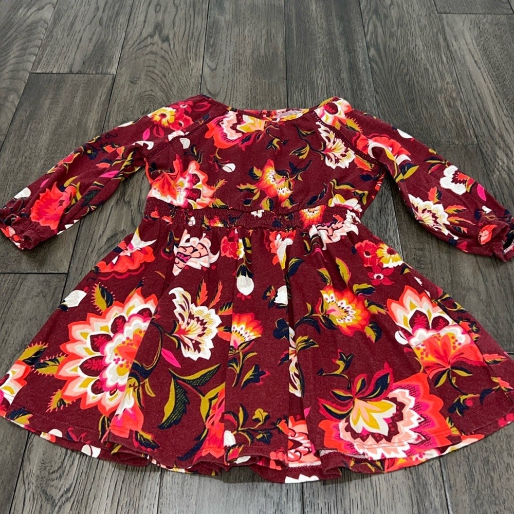 Old Navy toddler long sleeve flowey floral dress with stretch waist